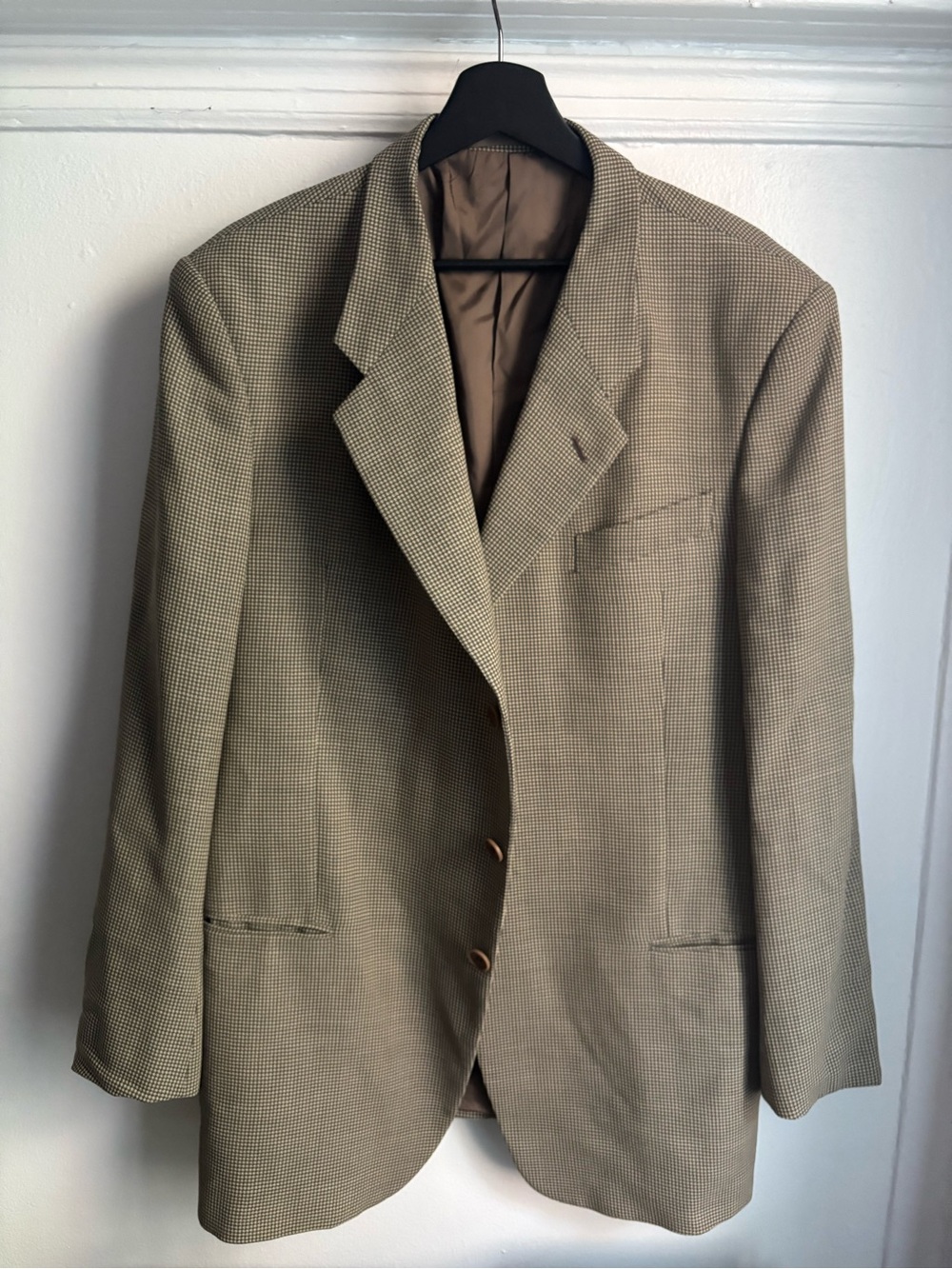 Giorgio Armani Tan Micro-Check Sport Coat